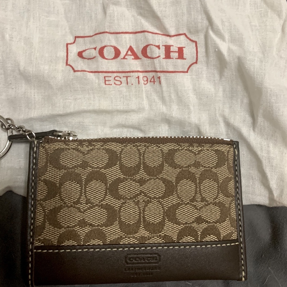 Coach canvas card and coin case